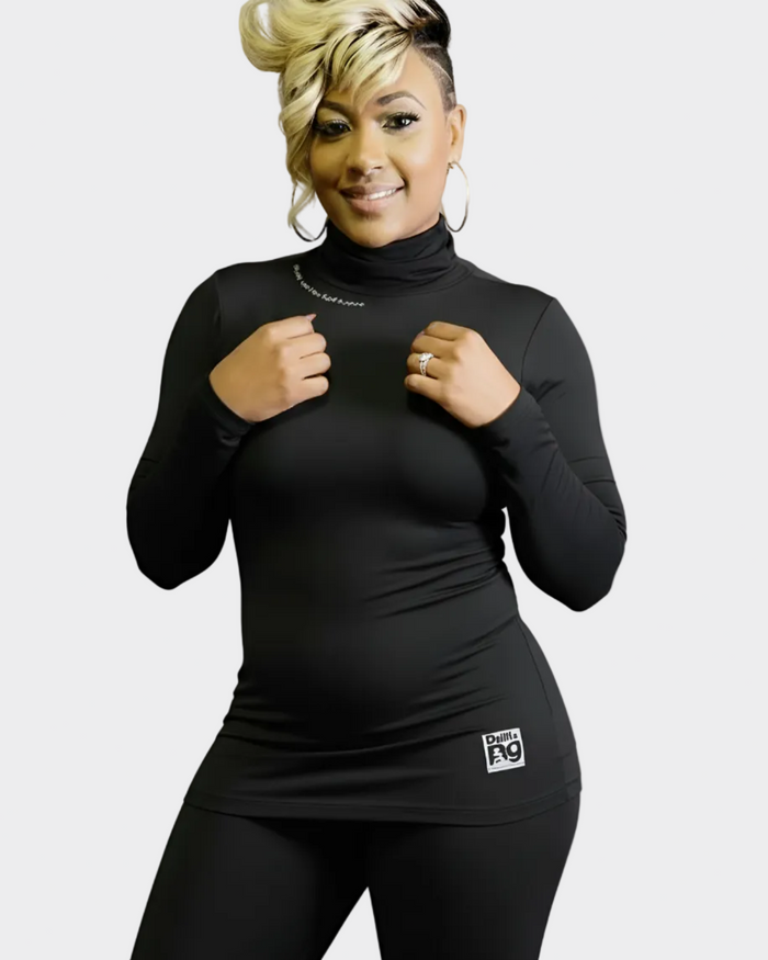 Heavy Love | Black Turtleneck Lounge Set | By Duffle Bag