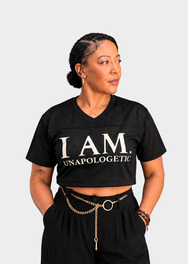 I AM. Unapologetic Mesh Crop Top