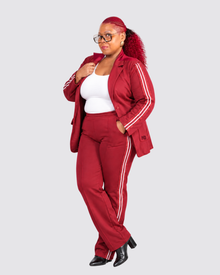 The PowerPlay | Burgundy Blazer Track Set | By Duffle Bag Apparel — view 6