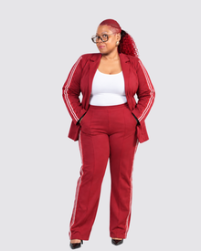 The PowerPlay | Burgundy Blazer Track Set | By Duffle Bag Apparel — view 7