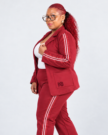The PowerPlay | Burgundy Blazer Track Set | By Duffle Bag Apparel — view 5