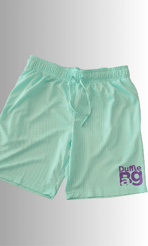 #mintgreen Duffle Bag Run Dri-Fit Shorts with elastic waist and breathable mesh fabric.