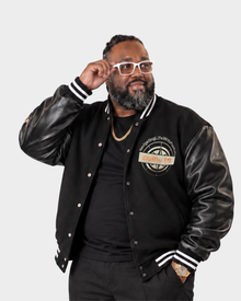 Varsity N.A.V | Heavyweight Black Jacket | By Duffle Bag Apparel — view 2