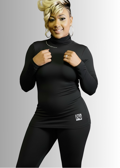 Heavy Love | Black Turtleneck Lounge Set | By Duffle Bag