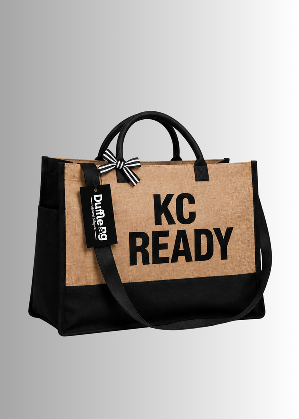 KC Ready™ Burlap Market Tote + Essential Pouch