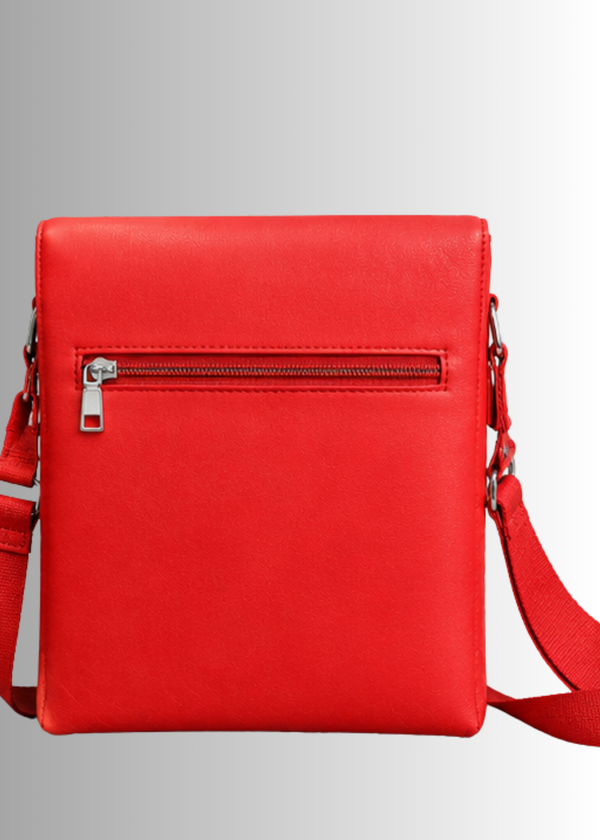 The back of the #red Crossbody bag
