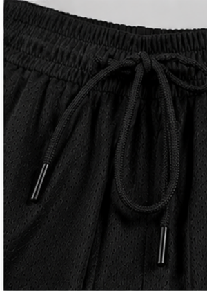 #Black Duffle Run Performance Dri-Fit Shorts in black with breathable, moisture-wicking fabric and relaxed fit for active wear