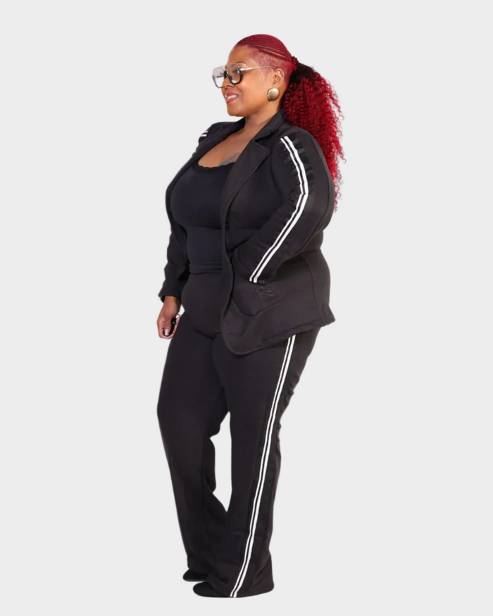 The PowerPlay | Black Blazer Track Set | By Duffle Bag Apparel