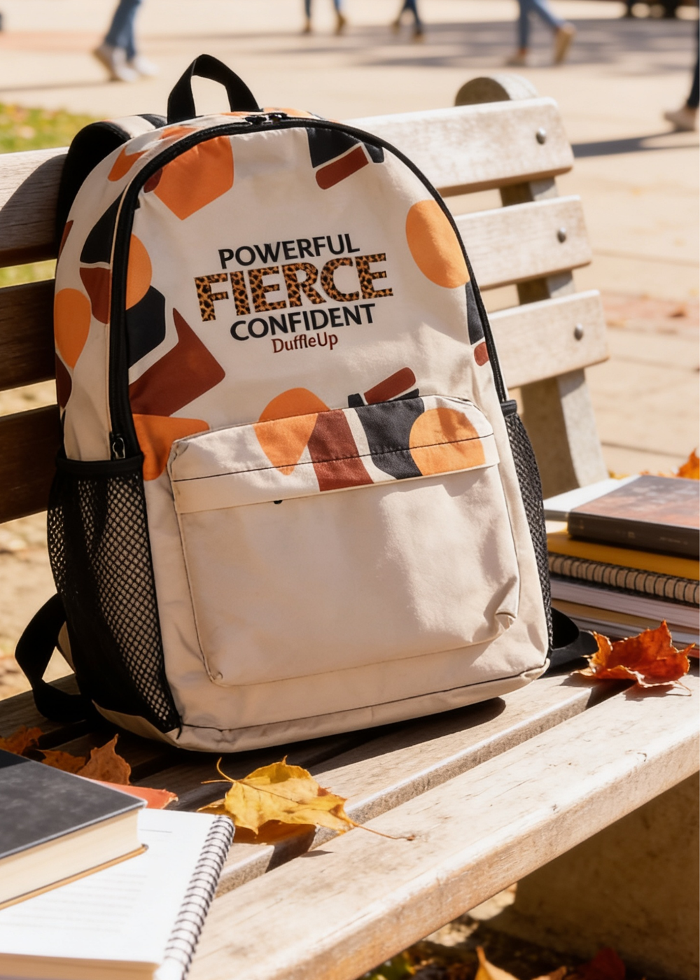 Fierce Backpack with bold "Be Confident" affirmation and water-resistant durable design