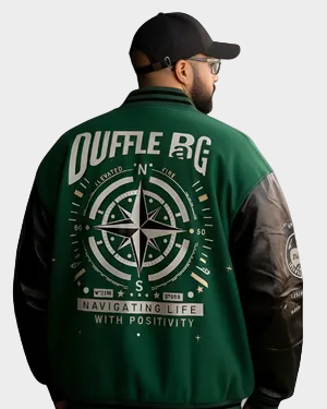 Varsity N.A.V | Heavyweight Green Jacket | By Duffle Bag Apparel
