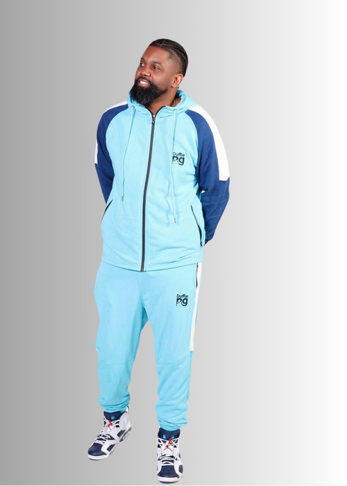 Duffle Bag Flex Tracksuit with modern athletic fit in blue tones.