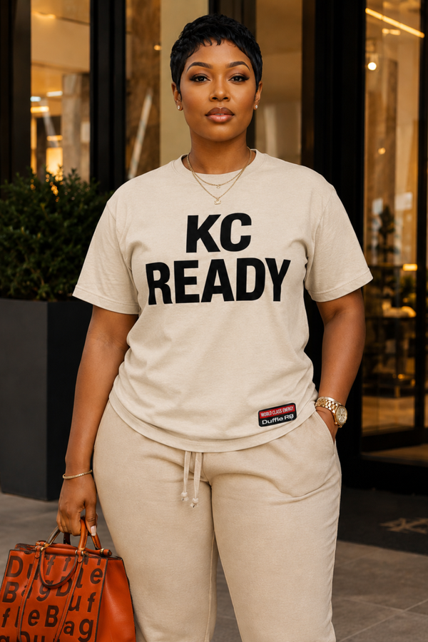 Limited edition World Class KC Ready™ tee with KC READY graphic and World Class Energy badge, soft cotton, unisex fit.