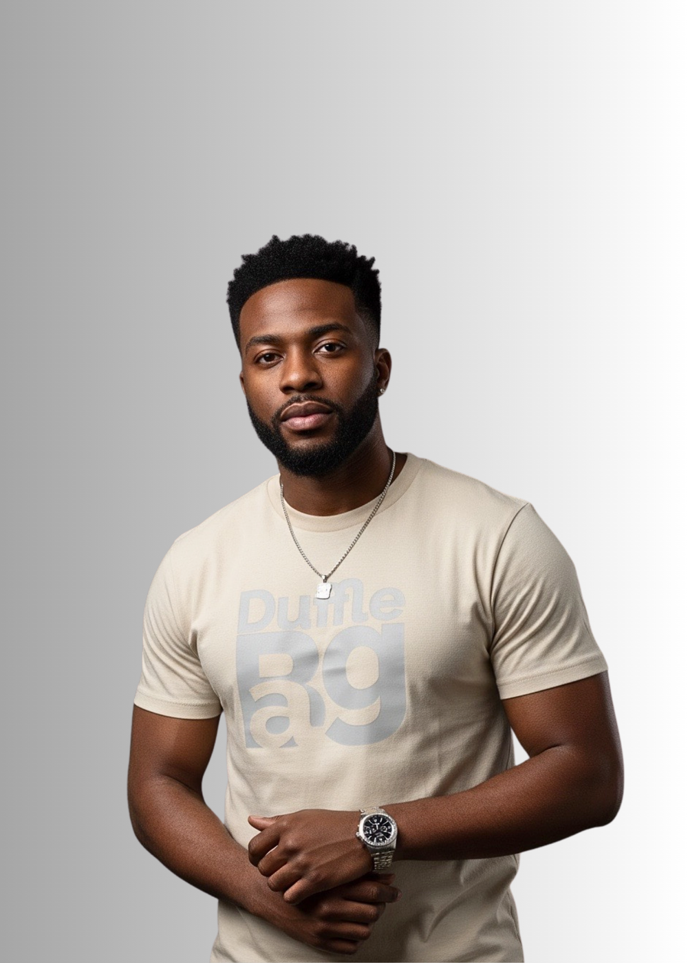 Unisex tee with reflective Duffle Bag logo front graphic and comfortable fit