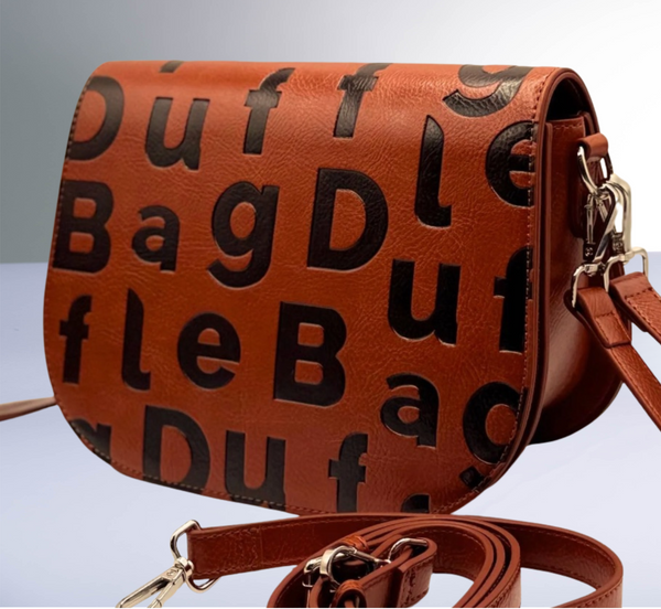 #Camel Brown leather crossbody bag