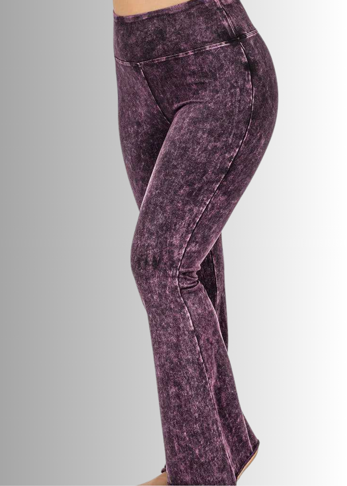Stonewash High Waist Flare Pant