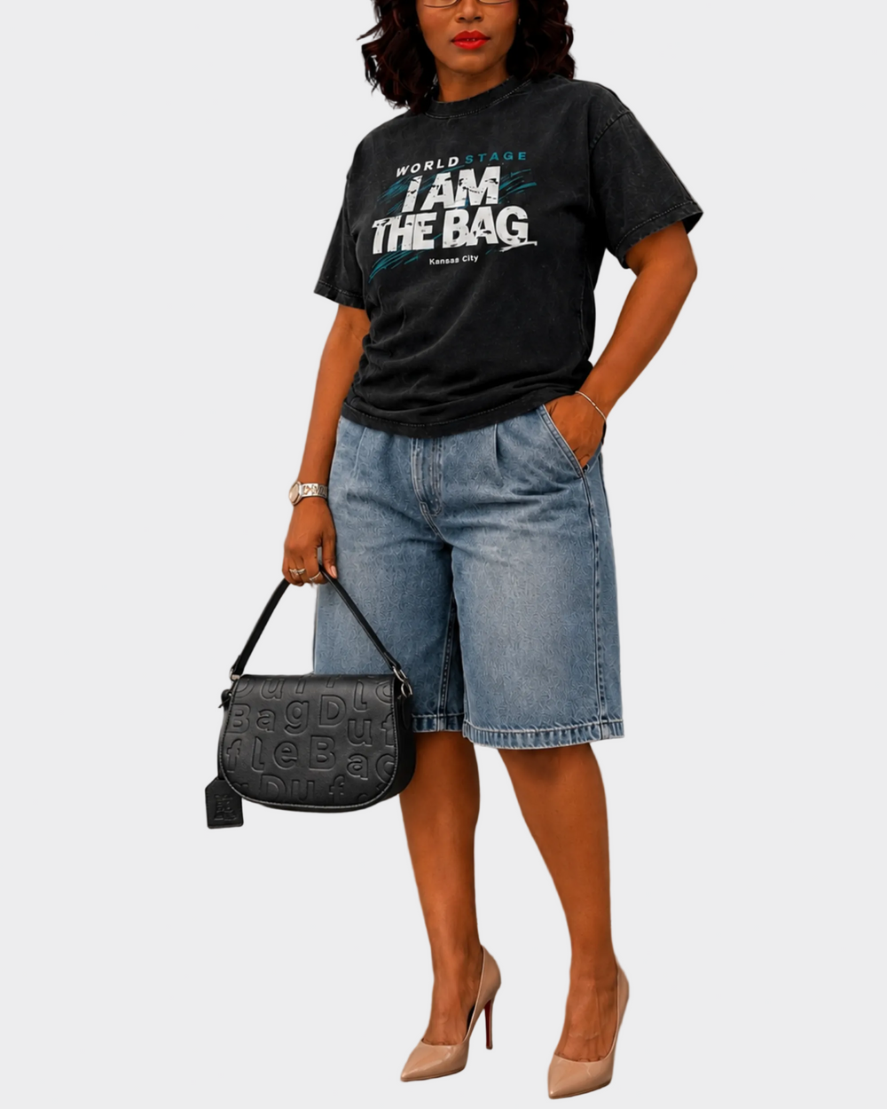 Black Sienna Luxe Crossbody bag by Duffle Bag Apparel