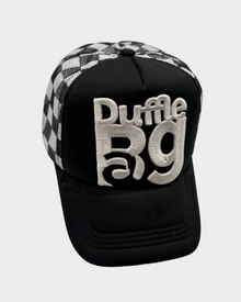Fast Lane Checker | Trucker Hat | White Edition | By Duffle Bag Apparel — view 1