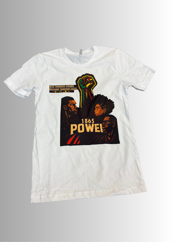 Unisex Power by 1864 Juneteenth T-shirt with vibrant design and bold message. Limited edition.
#white