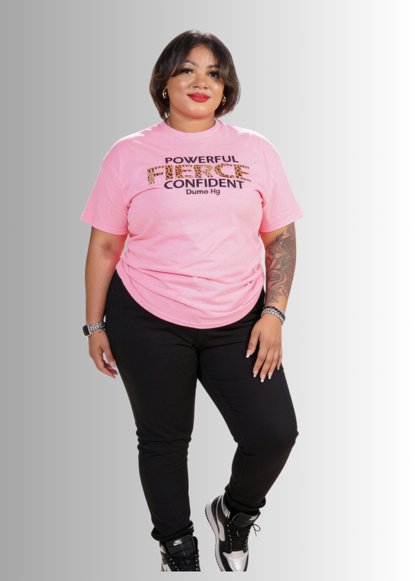 Fierce Leopard Empowerment Tee with bold leopard print and lightweight soft fabric for confident everyday wear