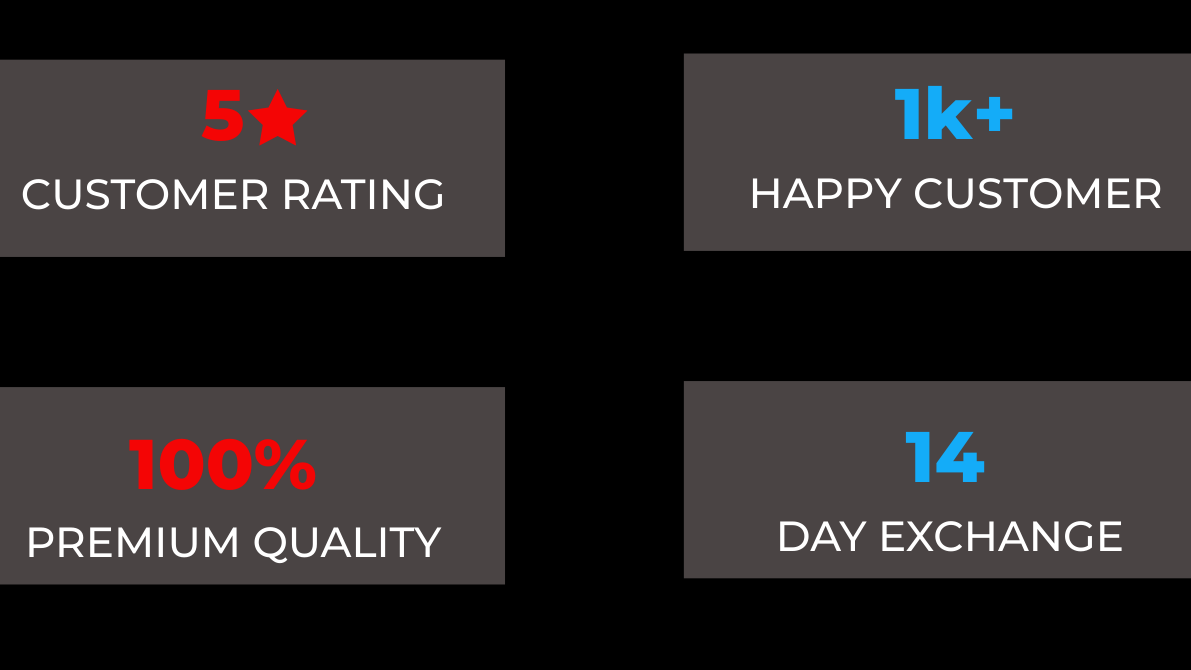 Set of product feature badges on a black background