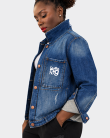 NAV™ I AM THE BAG Distressed Denim Jacket- Unisex — view 6