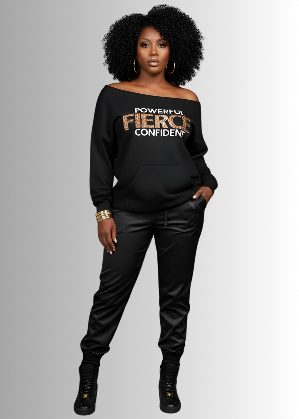 Fierce | Off the Shoulders Sweatshirt | by Duffle Bag Apparel