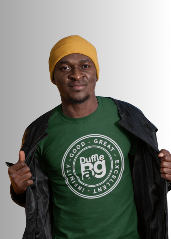 Good Slim Fit Tee with bold circular statement graphic on soft cotton-poly blend