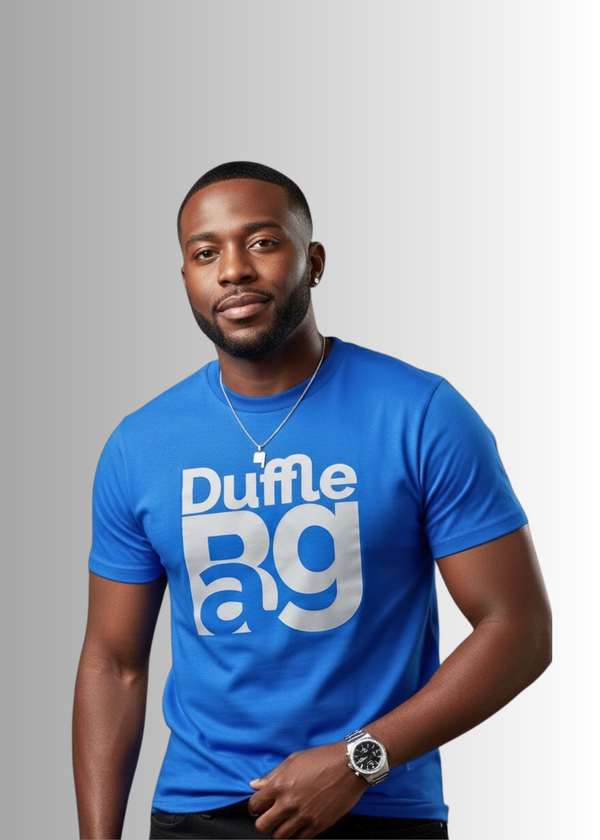 Unisex tee with reflective Duffle Bag logo front graphic and comfortable fit